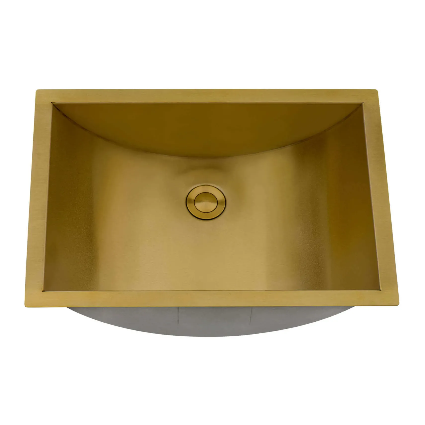 Ruvati Ariaso 16 x 13 inch Brushed Gold Polished Brass Rectangular Bathroom Sink Undermount, Stainless Steel, 16, RVH6106GG