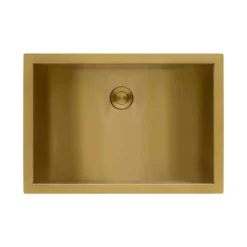 Ruvati Ariaso 16 x 13 inch Brushed Gold Polished Brass Rectangular Bathroom Sink Undermount, Stainless Steel, 16, RVH6106GG