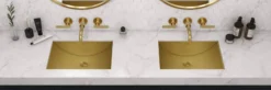 Ruvati Ariaso 16 x 13 inch Brushed Gold Polished Brass Rectangular Bathroom Sink Undermount, Stainless Steel, 16, RVH6106GG