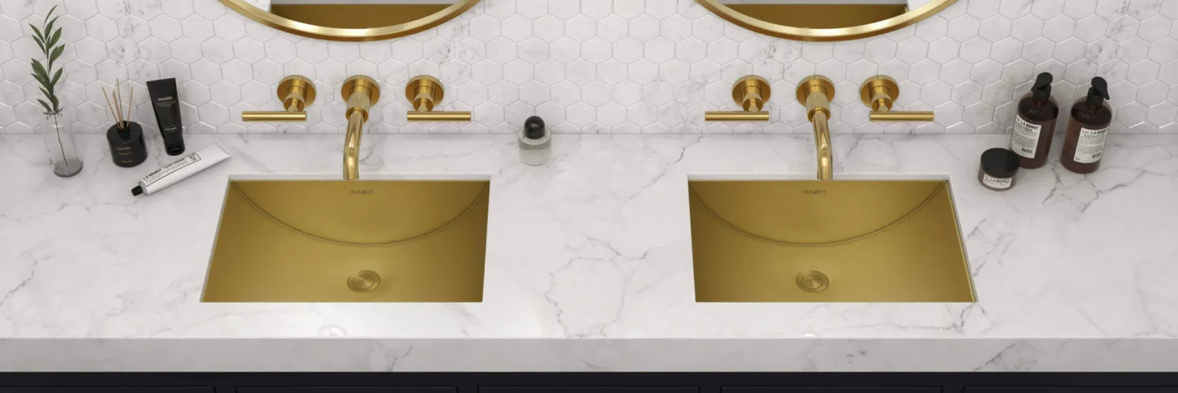 Ruvati Ariaso 16 x 13 inch Brushed Gold Polished Brass Rectangular Bathroom Sink Undermount, Stainless Steel, 16, RVH6106GG