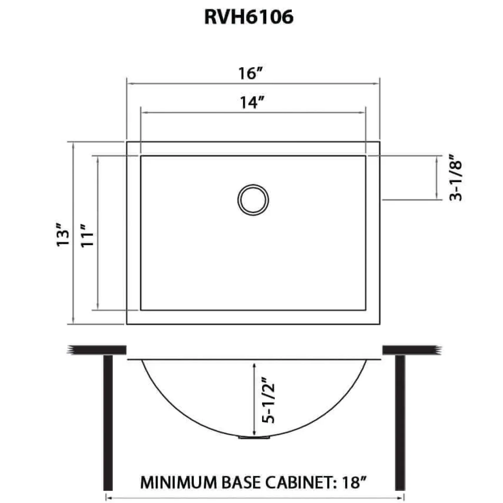 Ruvati Ariaso 16 x 13 inch Brushed Gold Polished Brass Rectangular Bathroom Sink Undermount, Stainless Steel, 16, RVH6106GG