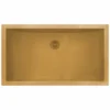 Ruvati Ariaso 34 x 14 inch Brushed Gold Polished Brass Rectangular Bathroom Sink Undermount, Stainless Steel, 16, RVH6134GG
