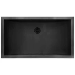 Ruvati Ariaso 30 x 14 inch Gunmetal Black Stainless Steel Rectangular Bathroom Sink Undermount, 16, RVH6120BL