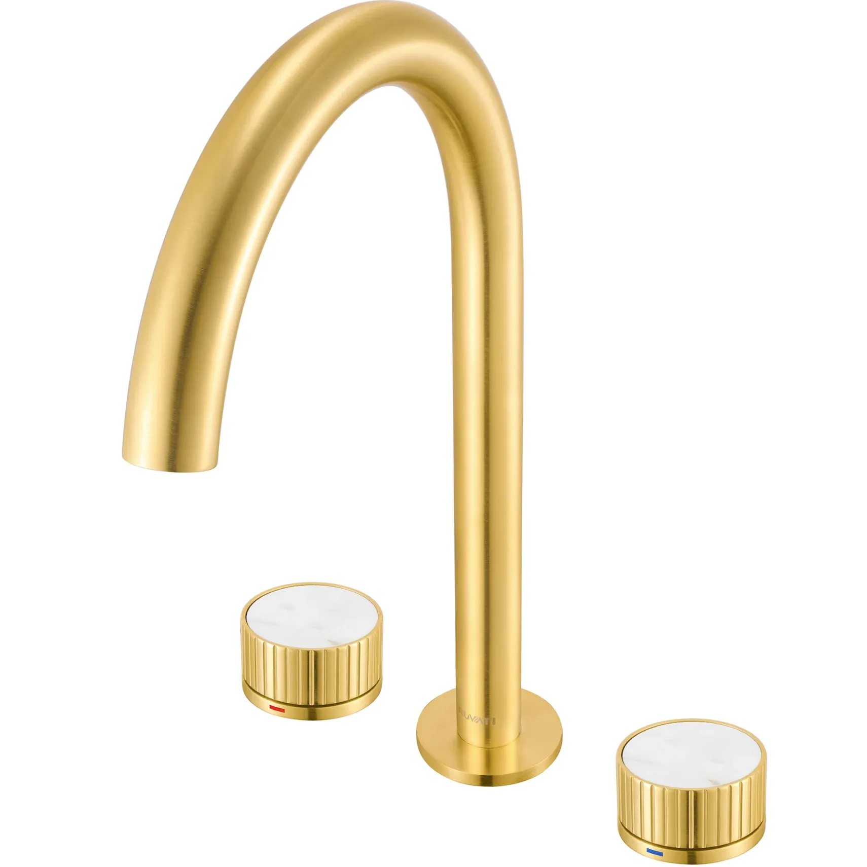 Ruvati Athena Widespread Bathroom Faucet, Brushed Gold, Knob, RVF5232SG