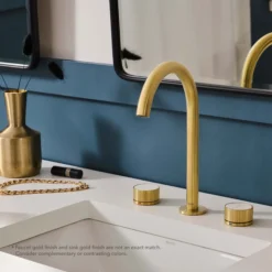 Ruvati Athena Widespread Bathroom Faucet, Brushed Gold, Knob, RVF5232SG