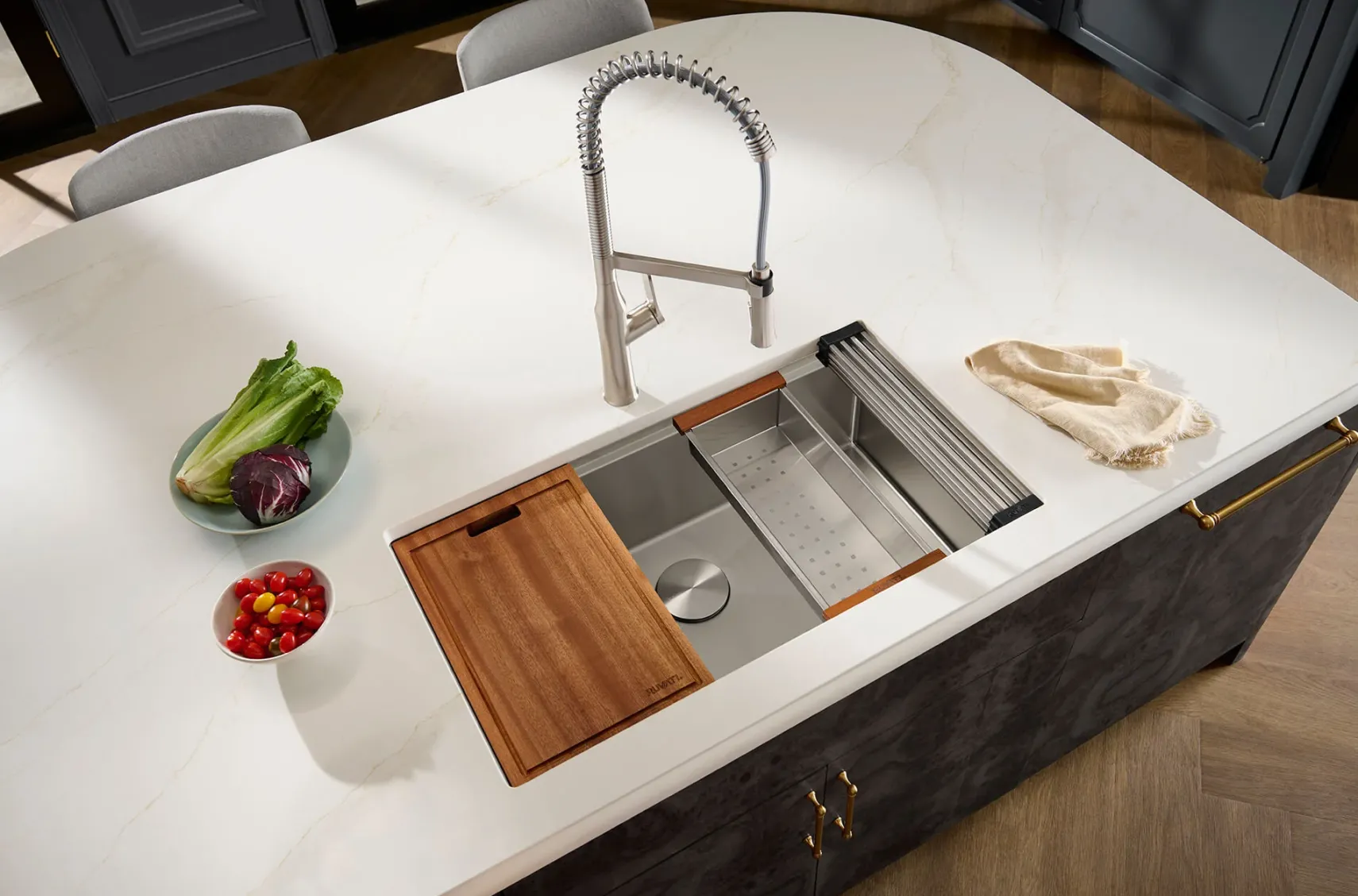 Ruvati Bianca Pre-Rinse Kitchen Faucet, Stainless Steel, Single Lever, RVF1233BN