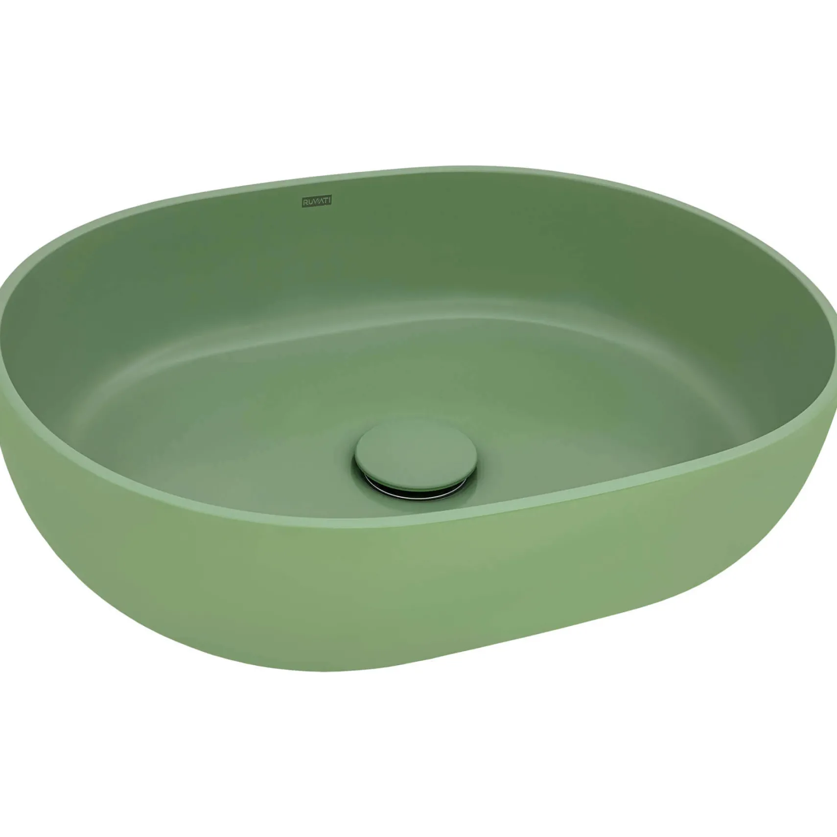 Ruvati Canali 19-inch Avocado Lime Green epiStone Solid Surface Bathroom Vessel Sink, RVB2119GN