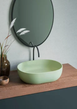 Ruvati Canali 19-inch Avocado Lime Green epiStone Solid Surface Bathroom Vessel Sink, RVB2119GN