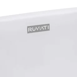 Ruvati Canali 19-inch Matte White epiStone Solid Surface Modern Bathroom Vessel Sink, RVB2119WH