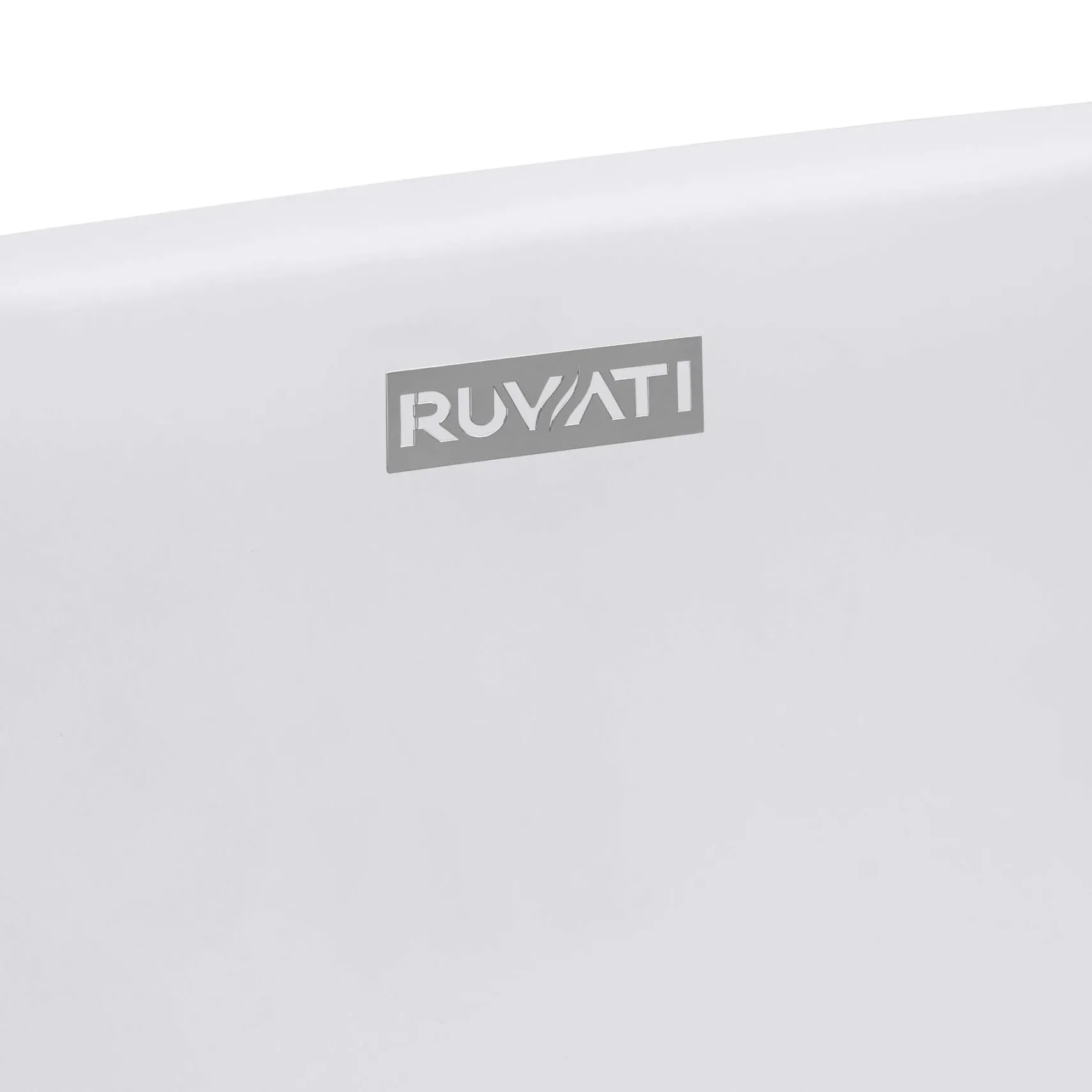 Ruvati Canali 19-inch Matte White epiStone Solid Surface Modern Bathroom Vessel Sink, RVB2119WH