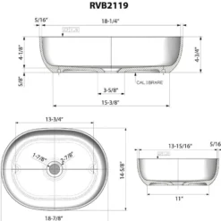 Ruvati Canali 19-inch Matte White epiStone Solid Surface Modern Bathroom Vessel Sink, RVB2119WH
