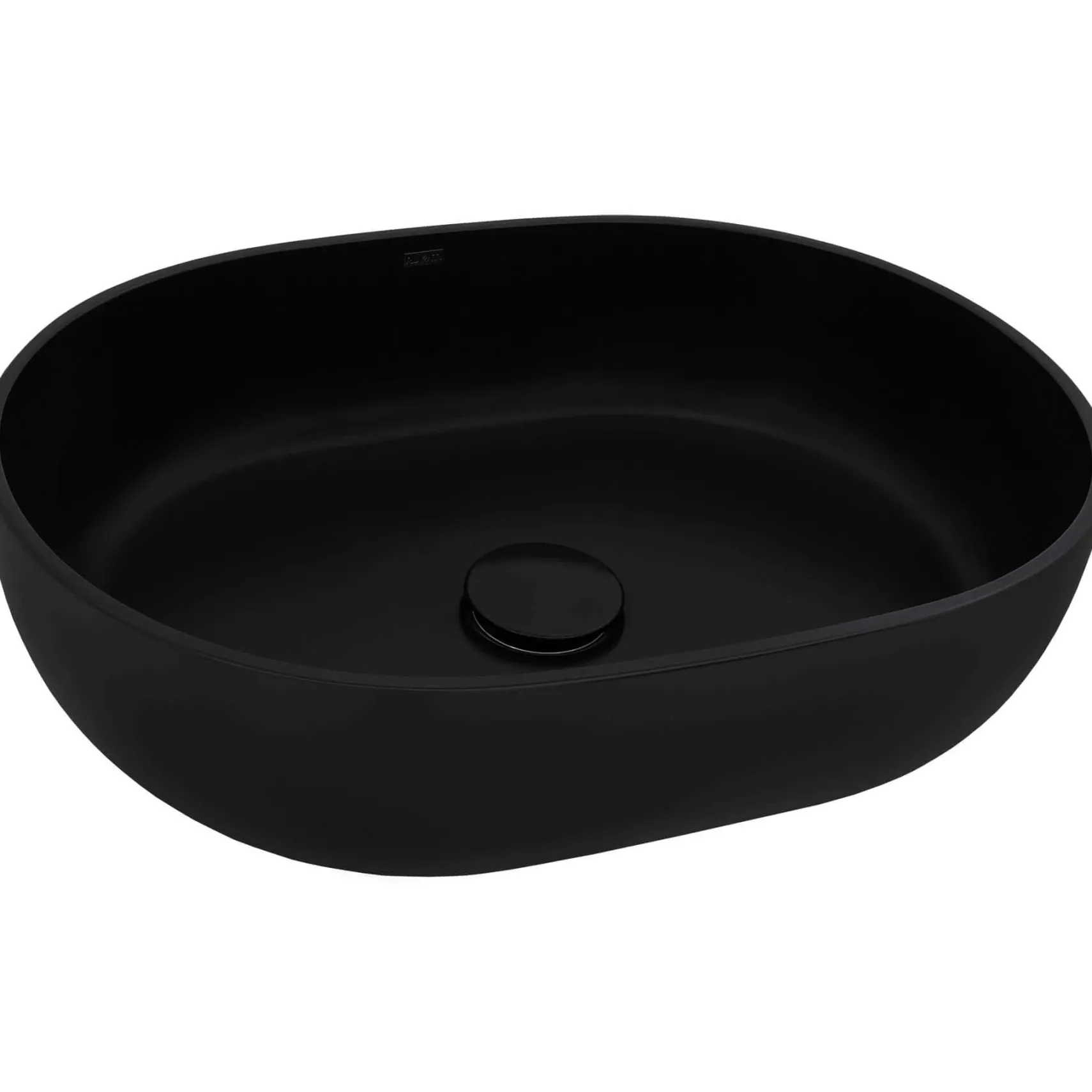 Ruvati Canali 19-inch Matte Black epiStone Solid Surface Modern Bathroom Vessel Sink, RVB2119BK