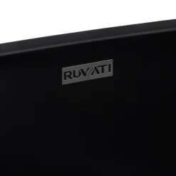 Ruvati Canali 19-inch Matte Black epiStone Solid Surface Modern Bathroom Vessel Sink, RVB2119BK