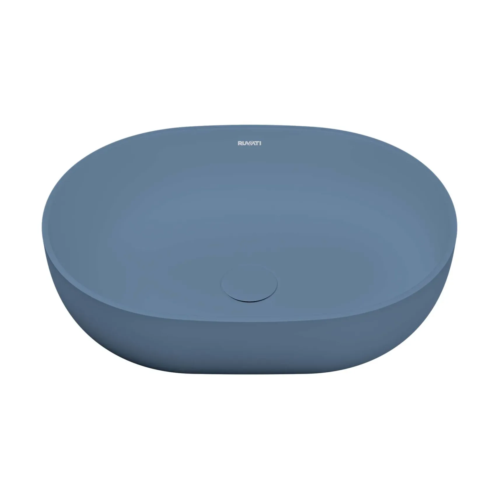 Ruvati Canali 19-inch Pacific Blue epiStone Solid Surface Modern Bathroom Vessel Sink, RVB2119LE