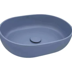 Ruvati Canali 19-inch Pacific Blue epiStone Solid Surface Modern Bathroom Vessel Sink, RVB2119LE