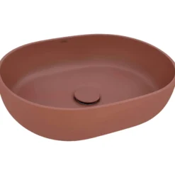 Ruvati Canali 19-inch Sedona Clay Pink epiStone Solid Surface Bathroom Vessel Sink, RVB2119TL