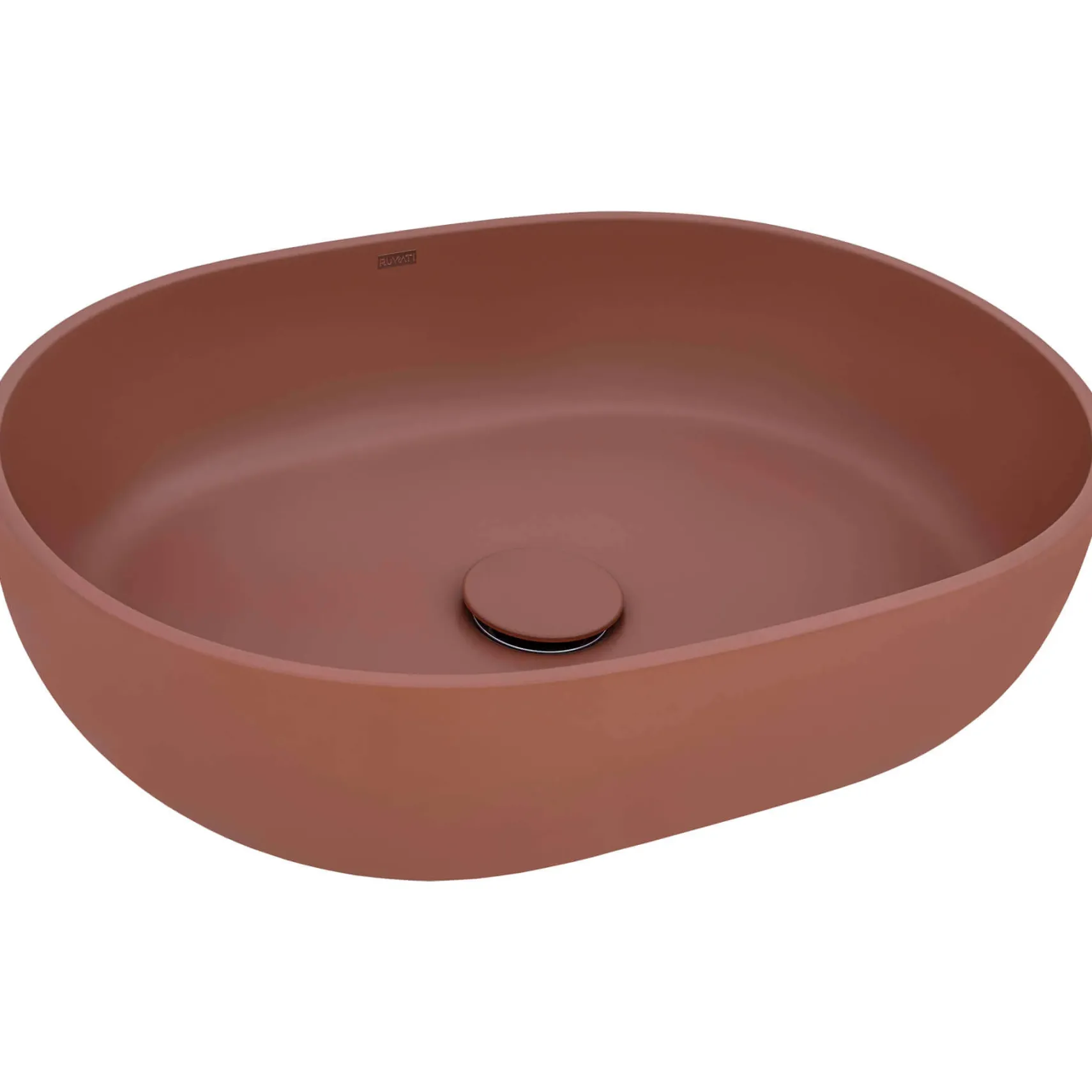 Ruvati Canali 19-inch Sedona Clay Pink epiStone Solid Surface Bathroom Vessel Sink, RVB2119TL