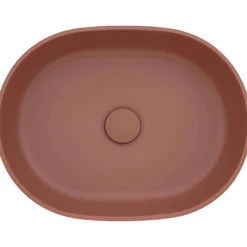 Ruvati Canali 19-inch Sedona Clay Pink epiStone Solid Surface Bathroom Vessel Sink, RVB2119TL