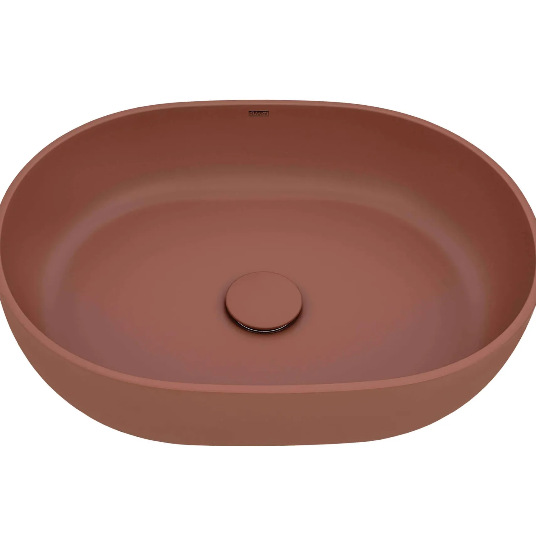 Ruvati Canali 19-inch Sedona Clay Pink epiStone Solid Surface Bathroom Vessel Sink, RVB2119TL