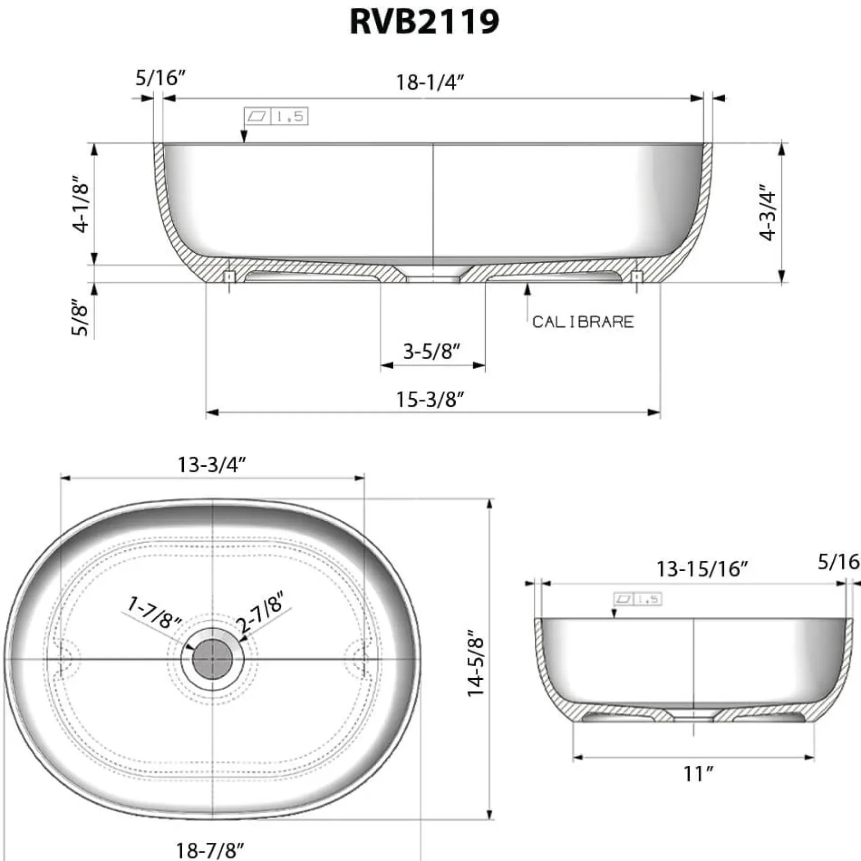 Ruvati Canali 19-inch Sedona Clay Pink epiStone Solid Surface Bathroom Vessel Sink, RVB2119TL