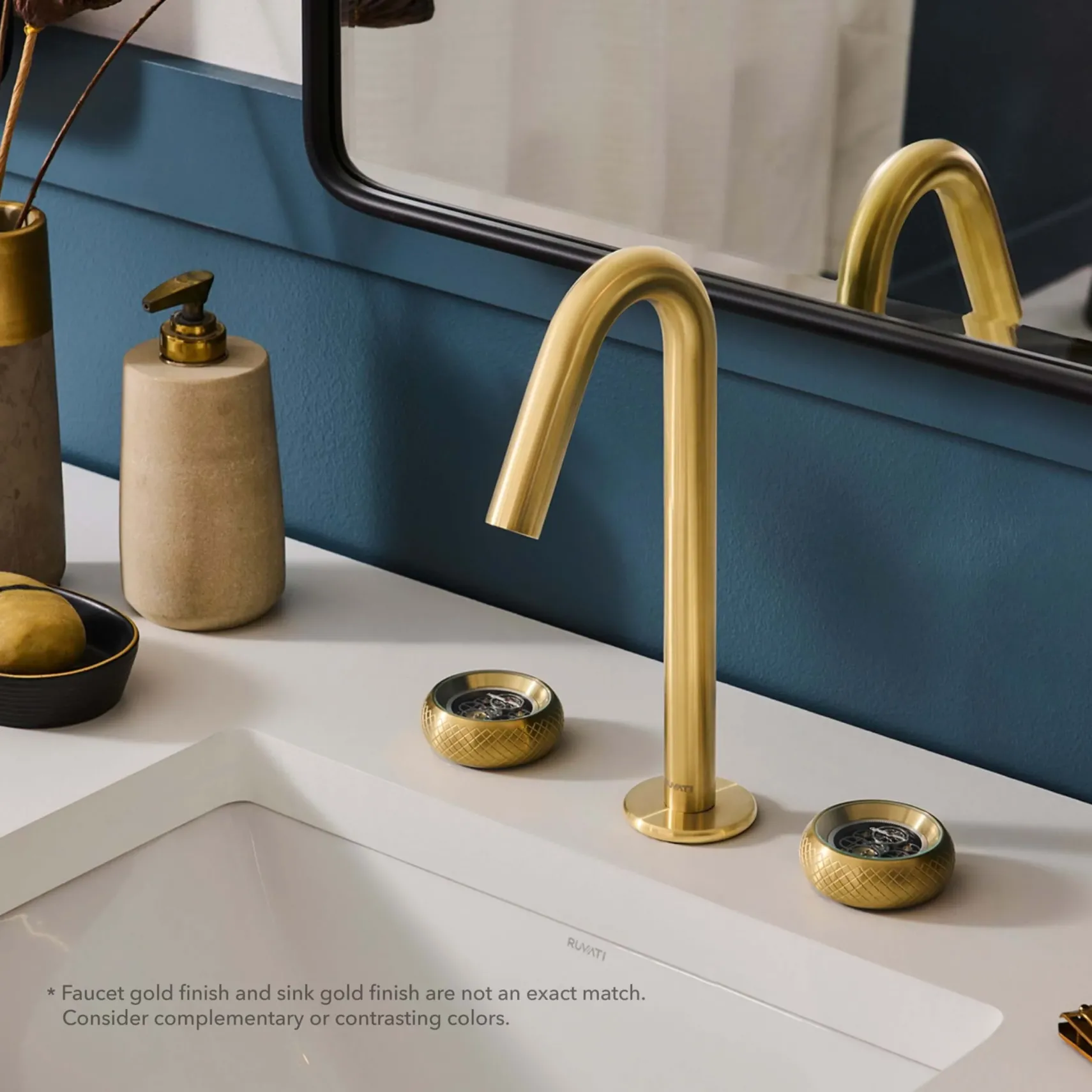 Ruvati Chrono Widespread Bathroom Faucet, Brushed Gold, Knob, RVF5234SG