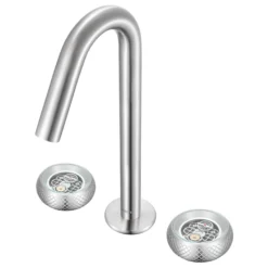 Ruvati Chrono Widespread Bathroom Faucet, Brushed Nickel, Knob, RVF5234BN