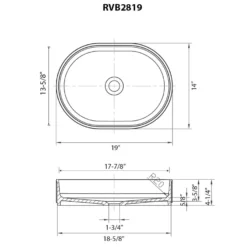 Ruvati Cordona 19 x 14 inch Fluted Vessel Bathroom Sink epiStone Solid Surface Modern Oval Matte White, RVB2819WH