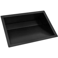 Ruvati Cresta 20 x 14 inch Gunmetal Black Stainless Steel Undermount Ramp Bathroom Sink Stainless Steel, 16, RVH6140BL