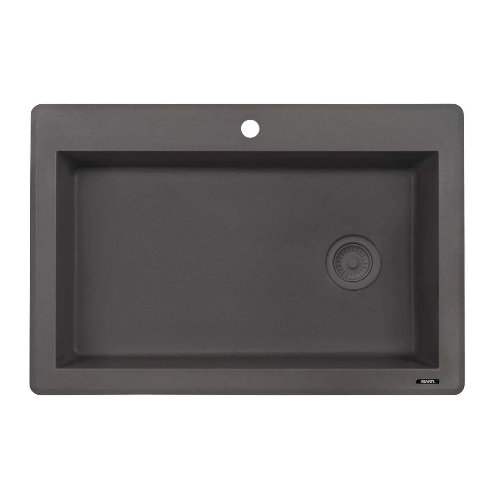 Ruvati epiGranite 33" Drop In Granite Composite Workstation Kitchen Sink, Urban Gray, RVG1033UG
