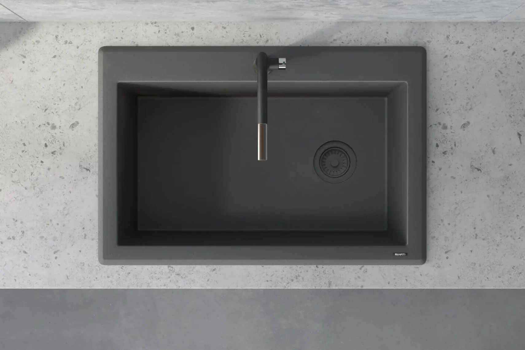 Ruvati epiGranite 33" Drop In Granite Composite Workstation Kitchen Sink, Urban Gray, RVG1033UG