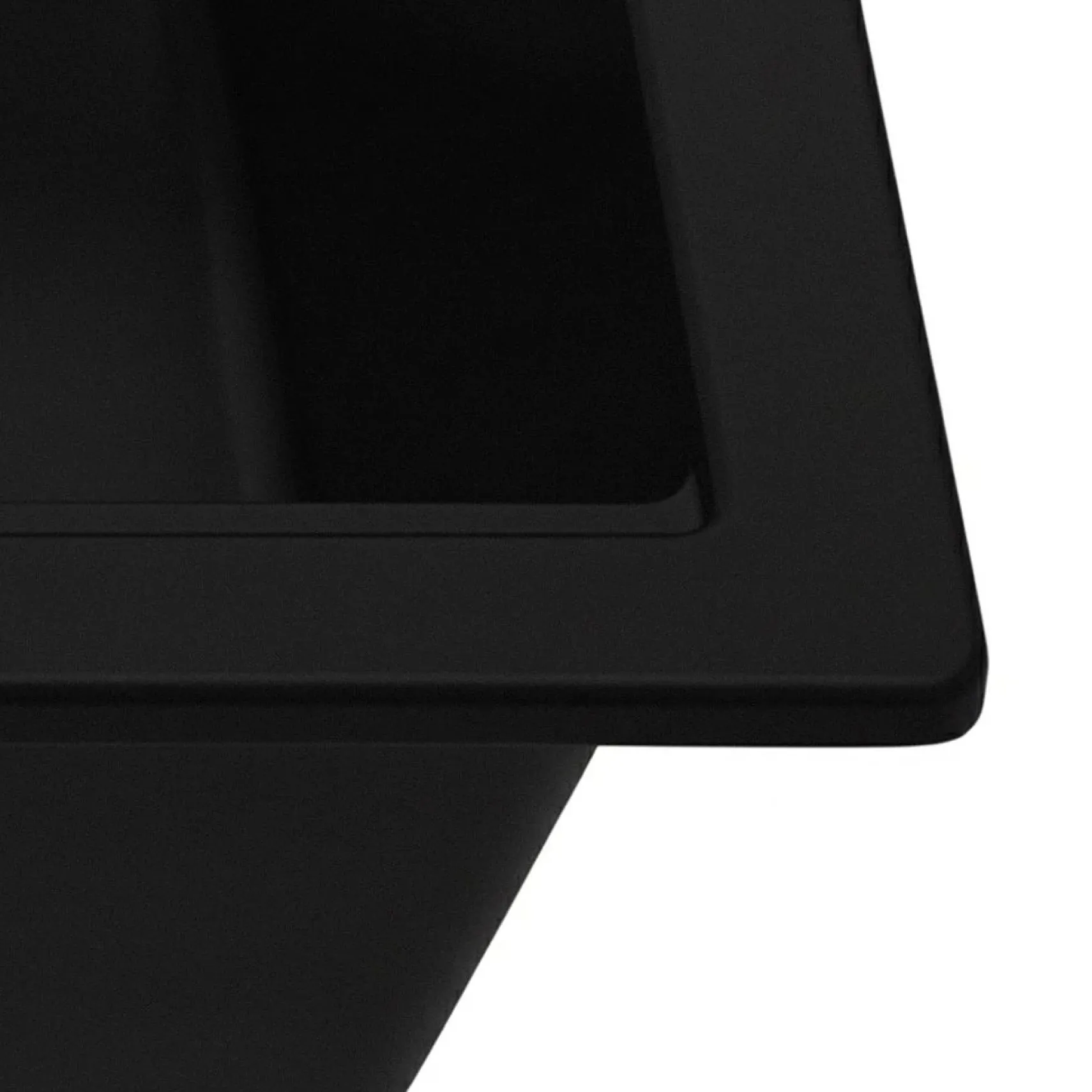 Ruvati epiGranite 33" Drop In Granite Composite Workstation Kitchen Sink, 50/50 Double Bowl, Midnight Black, RVG1343BK