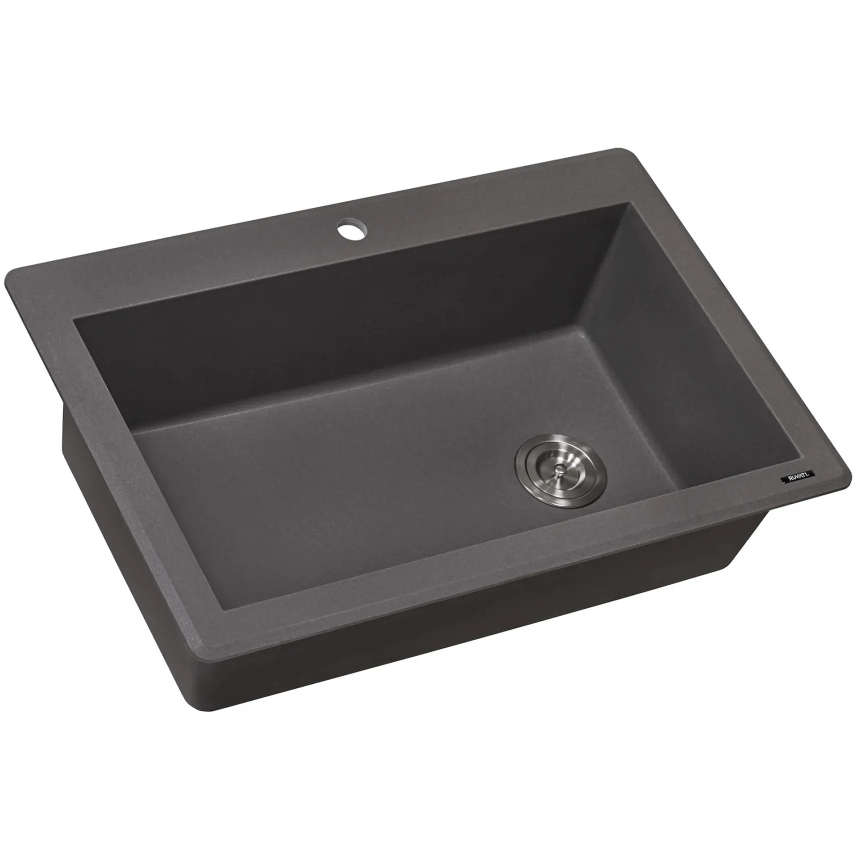 Ruvati epiGranite 33" Drop-in Topmount Granite Composite Kitchen Sink, Urban Gray, RVG1033GR