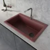 Ruvati epiGranite 33" Drop-in Topmount Granite Composite Kitchen Sink, Carnelian Red, RVG1033RD