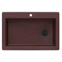 Ruvati epiGranite 33" Drop-in Topmount Granite Composite Kitchen Sink, Carnelian Red, RVG1033RD