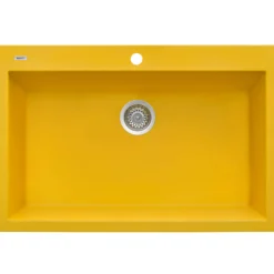 Ruvati epiGranite 33" Drop-in Topmount Granite Composite Kitchen Sink, Midas Yellow, RVG1080YL