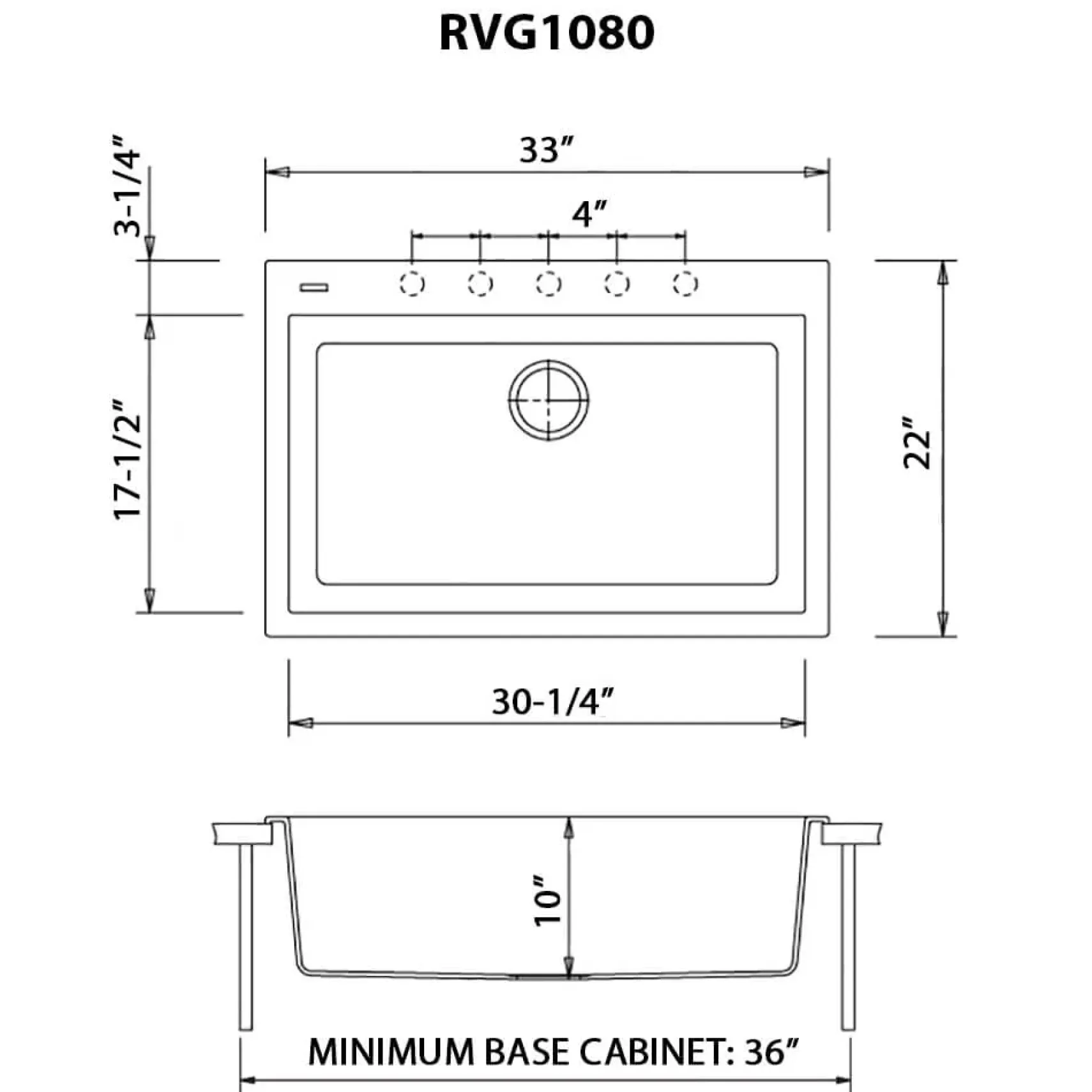 Ruvati epiGranite 33" Drop-in Topmount Granite Composite Kitchen Sink, Midas Yellow, RVG1080YL