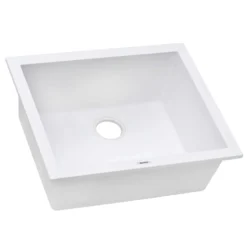 Ruvati epiGranite 21" Rectangle Granite Composite Workstation Bar/Prep Sink, Arctic White Matte, RVG2021WH