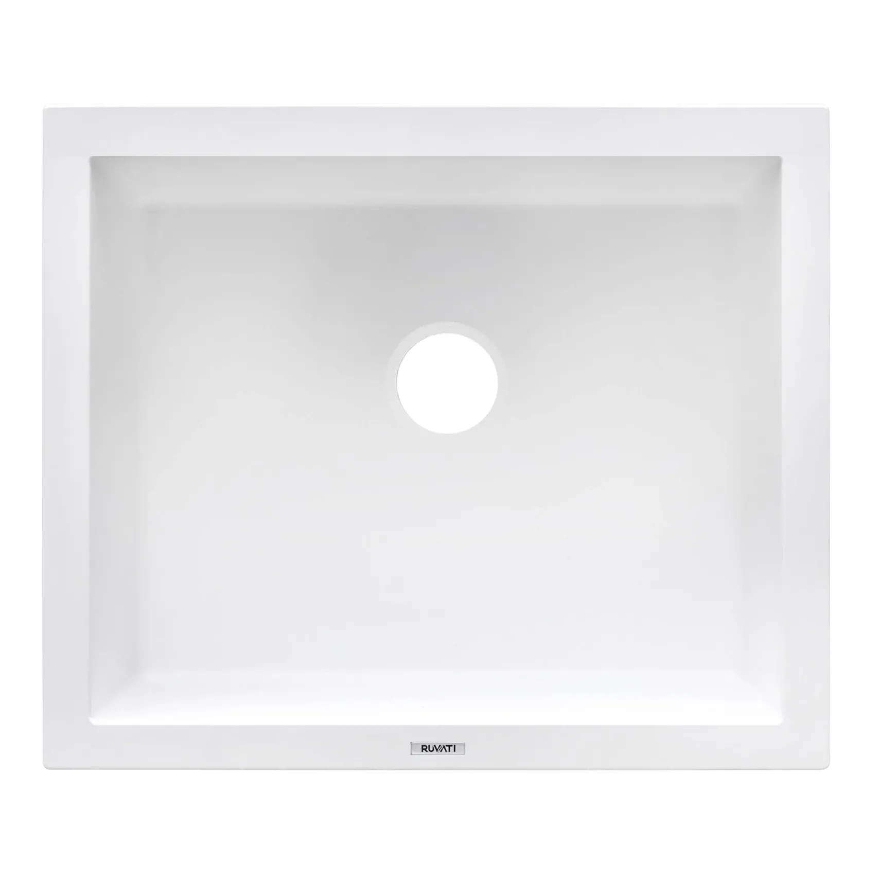 Ruvati epiGranite 21" Rectangle Granite Composite Workstation Bar/Prep Sink, Arctic White Matte, RVG2021WH