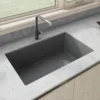 Ruvati epiGranite 32" Undermount Granite Composite Kitchen Sink, Urban Gray, RVG2033GR