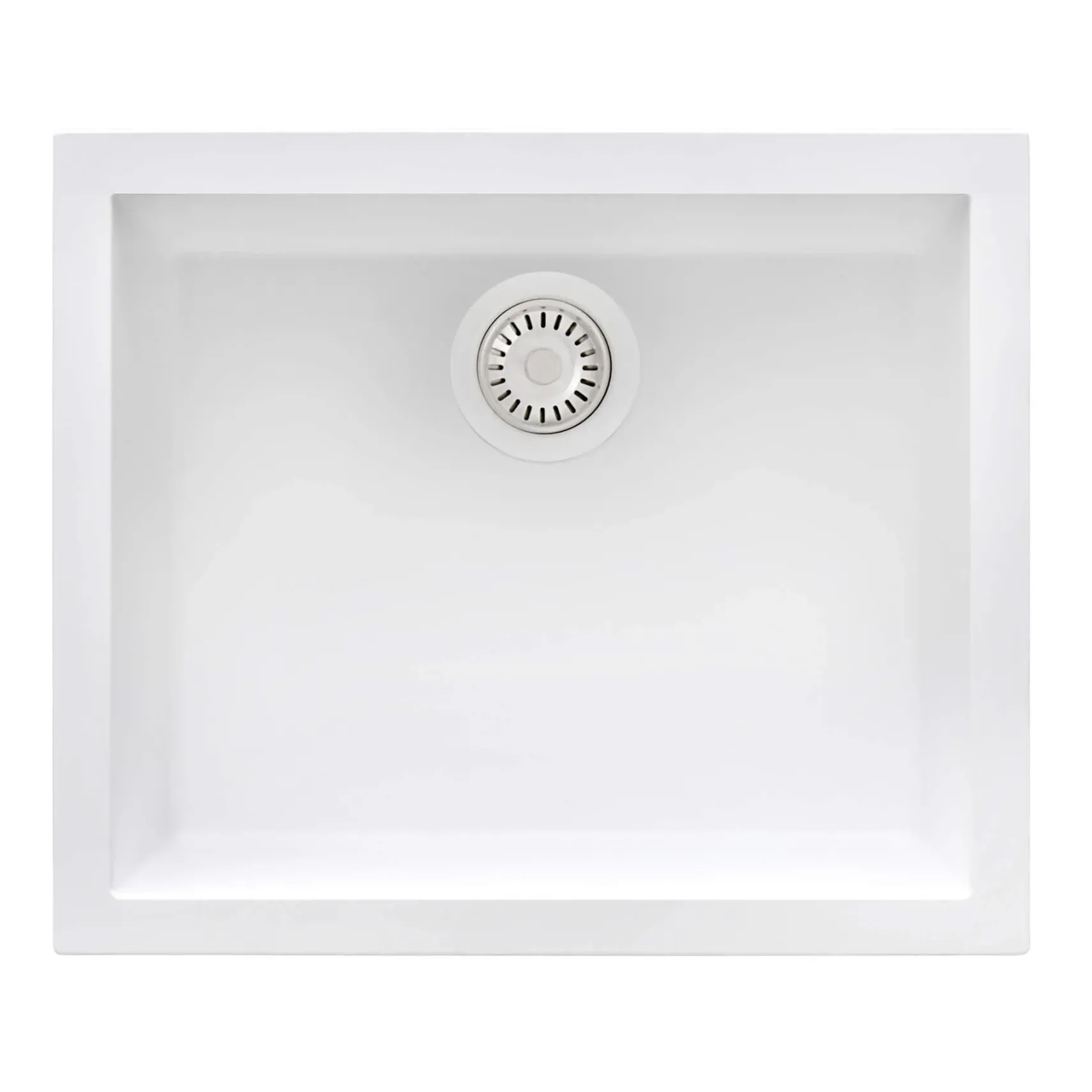 Ruvati epiGranite 21 x 17 inch Granite Composite Undermount Single Bowl Wet Bar Prep Sink, Arctic White, RVG2022WH