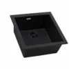 Ruvati epiGranite 17 x 17 inch Granite Composite Undermount Single Bowl Wet Bar Prep Sink, Midnight Black, RVG2018BK
