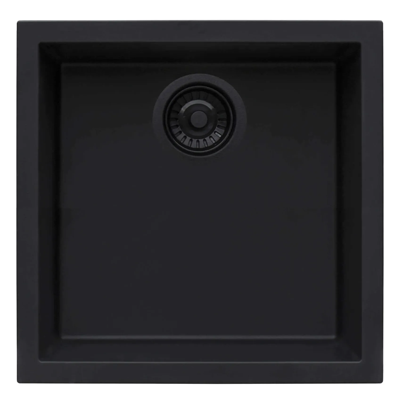 Ruvati epiGranite 17 x 17 inch Granite Composite Undermount Single Bowl Wet Bar Prep Sink, Midnight Black, RVG2018BK