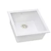 Ruvati epiGranite 17 x 17 inch Granite Composite Undermount Single Bowl Wet Bar Prep Sink, Arctic White, RVG2018WH