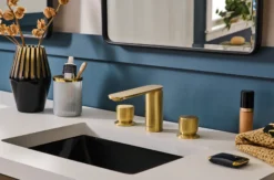 Ruvati Fabio Widespread Bathroom Faucet, Brushed Gold, Knob, RVF5235SG