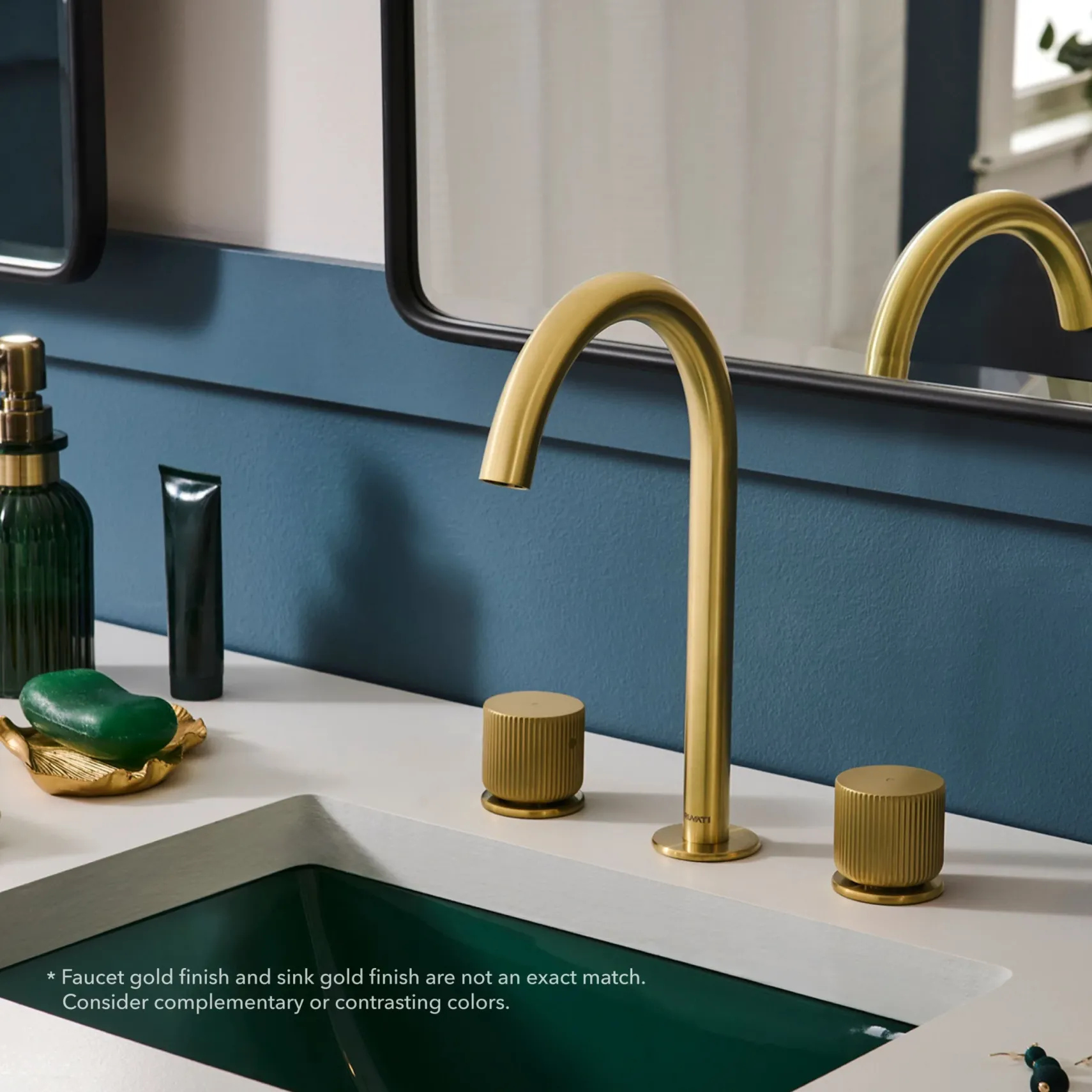 Ruvati Fabio Widespread Bathroom Faucet, Brushed Gold, Knob, RVF5238SG