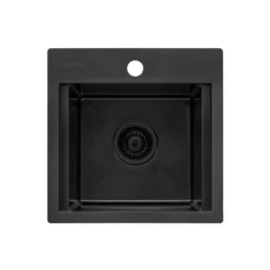 Ruvati Giana 15 inch Gunmetal Black Stainless Steel Workstation Wet Bar Sink Drop-in Topmount, 16, RVH8215BL