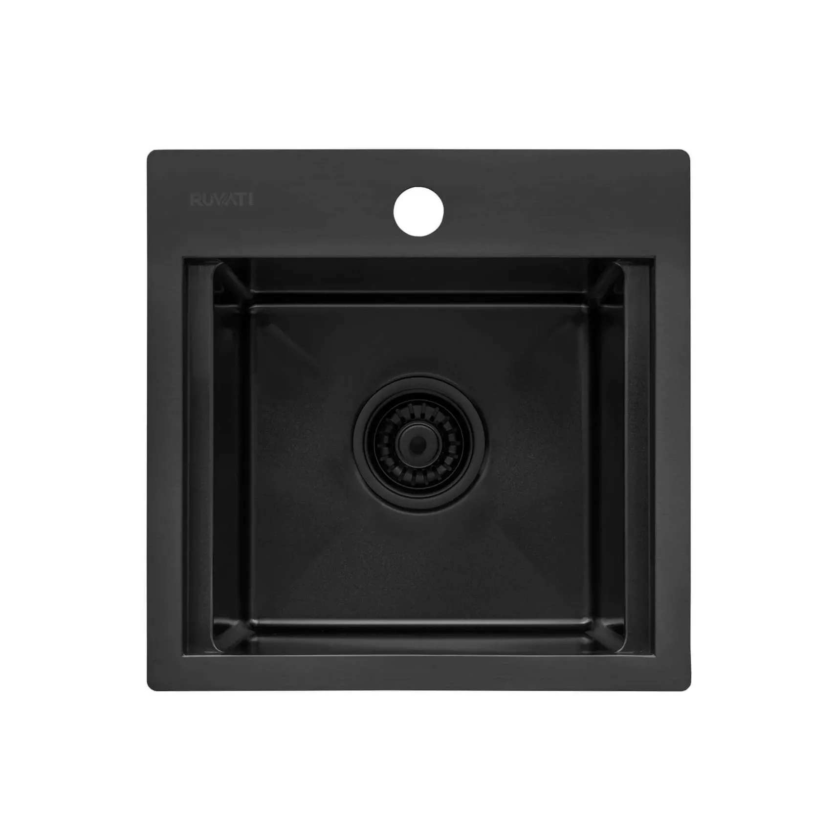 Ruvati Giana 15 inch Gunmetal Black Stainless Steel Workstation Wet Bar Sink Drop-in Topmount, 16, RVH8215BL
