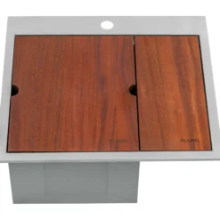 Ruvati Glass Rinser and Sink Combo 22 inch Workstation for Wet Bar Bottle Washer Drop in Topmount, RVH8262ST