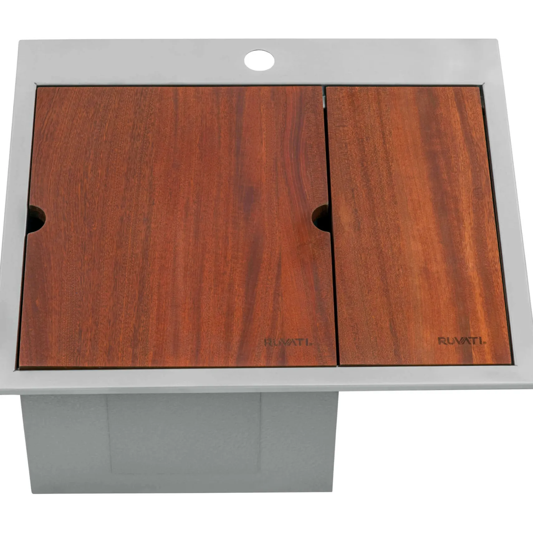 Ruvati Glass Rinser and Sink Combo 22 inch Workstation for Wet Bar Bottle Washer Drop in Topmount, RVH8262ST