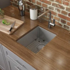 Ruvati Gravena 12" Undermount Rectangle Stainless Steel Bar/Prep Sink, 16 Gauge, Round Corners, RVH7112